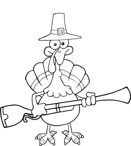 Turkey With A Musket Coloring Page